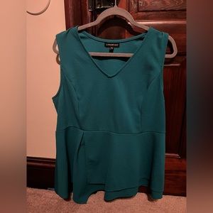 Lane Bryant Teal Peplum top